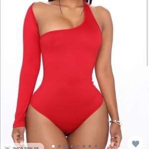 Arms all around me red bodysuit